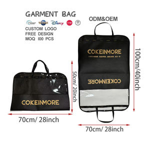 OEM/ODM sac à vêtements noir durable personnalisé avec votre logo sac fourre-tout réutilisable sac à main non tissé sac à vêtements pliable - Product Image 4