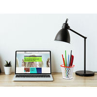 Organisateur de bureau en plastique écologique de haute qualité, design panier de basket, rangement de bureau, porte-stylos avec motif ajouré tendance