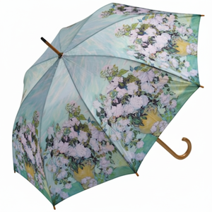 Ombrello in legno AU-02201 Van Gogh Art Design "rose bianche" - Product Image 1