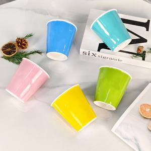 Juego de 5 Tazas de Café Multicolores Estilo Macaron, Regalo de Navidad, Porcelana Fina, Hecho a Mano - Product Image 5