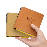 Mini cahier Portable rétro minimaliste cahier d'école avec couverture en cuir PU couverture créative reliure cousue à fil