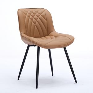 Juego de 2 sillas de comedor, silla de cocina moderna de mediados de siglo, cómodas sillas de cena tapizadas de piel sintética - Product Image 3