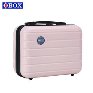 Maleta de maquillaje Qihui de 12 pulgadas, tipo trolley para salón, con 4 ruedas, color rojo y rosa, caja de almacenamiento sólida para uso doméstico. - Product Image 2