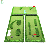 Tapis de golf en gazon artificiel de qualité supérieure, sensation réaliste, mini parcours de golf à 9 trous
