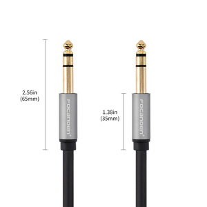 Cable de audio Focanden de 6.35 mm macho a macho con carcasa de aluminio y conector chapado en oro para amplificador, altavoz y mezclador - Product Image 2