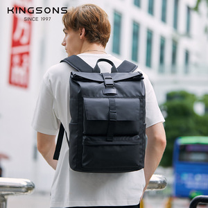 Kingsons Business <b>Backpack</b> 20-35L Water Resistant Laptop Bag Unisex Travel <b>Backpack</b> Solid Color Expandable Capacity - Product Image 3