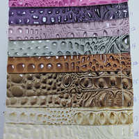Cuir vinyle PVC naturel de peau de crocodile brillant pour sacs