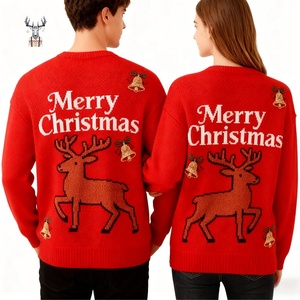 Оптовые свитера Nanteng на заказ: 100% акриловые, зимние, для рождественских вечеринок, унисекс, вязаные, с узором лося, повседневные, для пар, рождественские пуловеры - Product Image 2