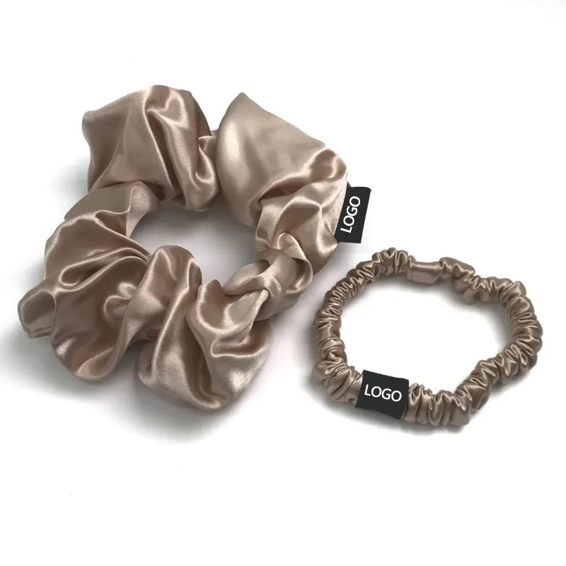 Bán Buôn 22 Mm 16Mm Lụa Scrunchies Satin Scrunchies Lớn Thiết Kế Lụa Tóc Tie 100% Tinh Khiết Lụa Scrunchie