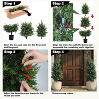 Arbre artificiel en cèdre, plastique écologique, 60 cm, décoration de mariage, de Noël, intérieur/extérieur, avec pot décoratif