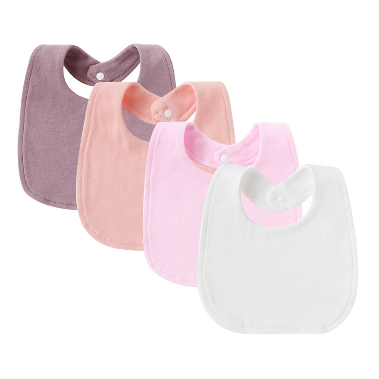Bavoir carré violet foncé-rose-blanc-champagne