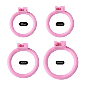 FRRK Pink Hard Plastic Chastity Cage Small Cock Device Pussy Shape Design Male Penis Lock Cock Rings Sex <b>Toys</b> <b>for</b> <b>Man</b> - Product Image 4