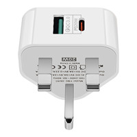 Cargador Rápido Universal Tipo-C de 20W con Protección OTP, OVP y OCP, Compacto y Portátil, para Auriculares, Adaptador de Enchufe UK, Venta al Por Mayor