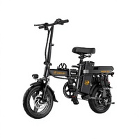 Mini vélo électrique pliable de 14 pouces, 350W, batterie au lithium 48V, 3 vitesses, cadre en aluminium, pneus larges