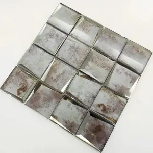 新型设计方形石材图案3D玻璃马赛克墙面家居装饰瓷砖