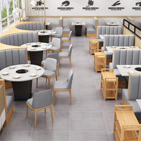 Ensemble de mobilier de restaurant moderne : table et chaises pour restaurant de fondue, restaurant de barbecue, et ensemble de banquettes, canapés, tables et chaises pour restaurant.