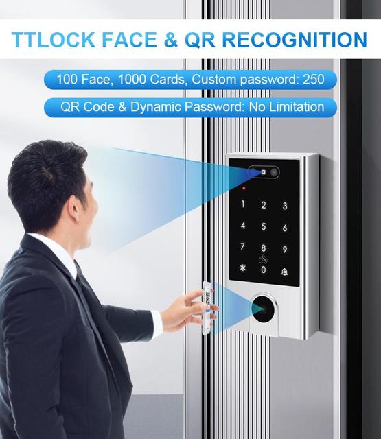 V5-QR Ble Waterproof IP67 TTLock WiFi App Standalone QR Code Reader Scanner Access Control Keypad Keyless Access Control System