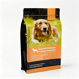 Sachet alimentaire pour animaux à fond plat, refermable avec fermeture éclair, sac en plastique autoportant, impression personnalisée pour nourriture pour chiens et chats - Product Image 3