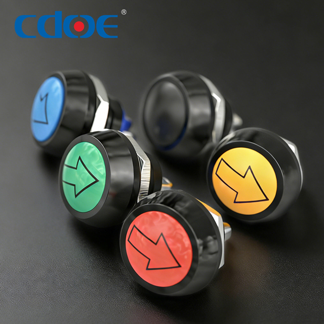 Waterproof Push Button Switches 12mm Ip65 Normally Open Momentary Arrow Zinc-aluminum Alloy Remote Control Handle PushButton