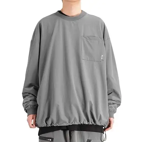 High Street Waterdichte Nylon Lange Mouw Sweatshirt Plus Size Mannen Polyester Hoodies <span class=keywords><strong>Sweatshirts</strong></span> Met Verstelbare Zoom Groothandel