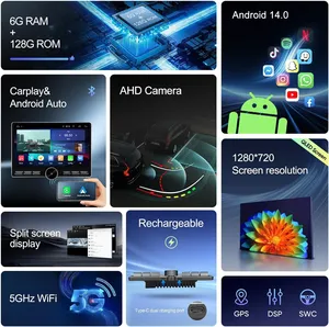 LEHX <span class=keywords><strong>lecteur</strong></span> <span class=keywords><strong>dvd</strong></span> de <span class=keywords><strong>voiture</strong></span> 8CORE 10.1inch Knob + Piano key Android Car Radio Multimedia Player GPS Navigation 2Din Carplay Android Auto - Product Image 2