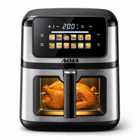 Friteuse à air visible haute puissance 2200W, grande capacité 10L, écran tactile, 12 menus prédéfinis, appareil de cuisson domestique 6-en-1