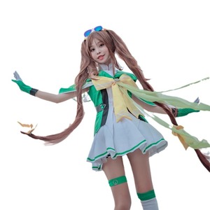 Da Qiao Guardian Power Cosplay Costume Women Green Anime Game Role Play Outfit Wig Set Summer 2020 - Product Image 5