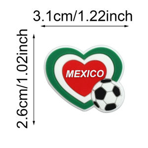 Amuletos para Zapatos con Temática de la <span class=keywords><strong>Copa</strong></span> <span class=keywords><strong>Mundial</strong></span> de México 2026, Lindos Accesorios de Goma con Diseño de Fútbol, Decoración de Moda para Tenis - Product Image 3