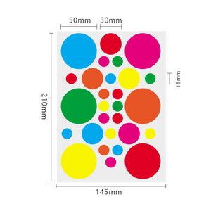 สติกเกอร์วงกลมสีต่างๆ แบบถอดได้ สำหรับเขียนข้อความ จัดเก็บง่าย สีสันหลากหลายตามสั่ง - Product Image 2