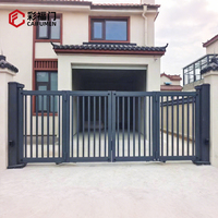 Porte principale électrique d'art en aluminium de porte pliante en porte-à-faux conçue sur mesure adaptée à l'école extérieure de cour de villa