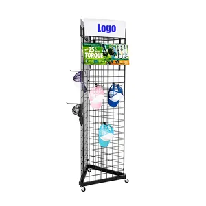 Gridwall Panel Display Stand Heavy Movable Floorstanding Grid Wall Panels Retail Display Rack Craft