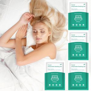 Paquete de 4 sábanas desechables con funda de edredón lisa y funda de almohada esenciales de viaje para hoteles y cruceros - Product Image 5