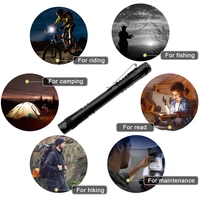 Senter genggam Mini portabel saku, sangat terang, senter darurat dapat diisi ulang multifungsi, pena LED, lampu Cob
