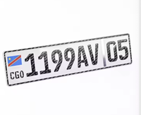 Plaque d'immatriculation de voiture en relief au laser en titane du Congo de haute qualité plaque d'immatriculation de véhicule personnalisée en Afrique du Sud