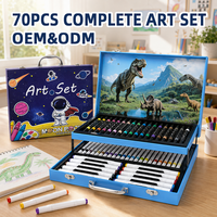 Ensemble de peinture, fournitures artistiques, ensemble artistique 70 pièces, De Arte pour enfants, coffrets de coloriage pour enfants, coloriage professionnel LT73403