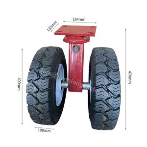 Roues de chariot de plage en caoutchouc à noyau en acier de 16 pouces avec housse anti-poussière, pneus en mousse solides, roues pivotantes robustes gonflables - Product Image 4
