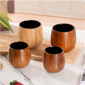 Gobelet à bière <span class=keywords><strong>en</strong></span> <span class=keywords><strong>bois</strong></span> de jujube de style japonais, grand ventre, carbonisé - Product Image 1