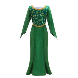 Costume Complet de Cosplay Princesse Fiona Monstre pour Fille : Robe Verte, Perruque, Oreilles et Barrettes DONG-002 - Product Image 5