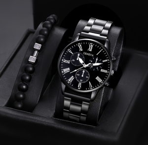 <span class=keywords><strong>Montre</strong></span> à quartz décontractée pour <span class=keywords><strong>homme</strong></span>, populaire, à trois aiguilles, avec bracelet en cuir et bracelet en acier titane, nouvelle tendance mode pour le commerce international - Product Image 2