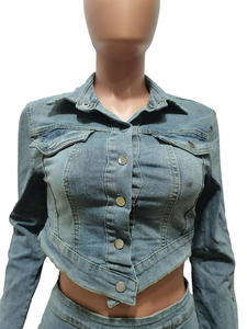 FS13469D Vestes d'été à manches longues pour femmes, jupes <span class=keywords><strong>en</strong></span> <span class=keywords><strong>jean</strong></span> fendues, ensembles de 2 pièces, 2025 - Product Image 6