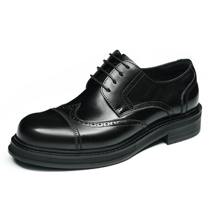 Zapatos de Vestir Negros de Cuero Genuino Británico Elegantes de Último Diseño 2026 para Hombre, con Punta en Pico, Plantilla de Cuero Casual Antideslizante con Resorte - Product Image 5