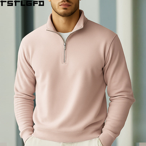Custom Fleece Mock Neck Sweatshirt Men Heavyweight Quarter Zip <b>Jumper</b> Men'S Hoodies & Sweatshirts Clothing Manufacturers Bulk - Product Image 1
