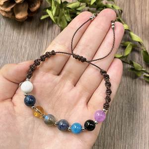 Bracelet en pierre naturelle avec perles de verre colorées pour la pratique de la gratitude, design exclusif personnalisé, soutien à la réduction de prix par volume - Product Image 5