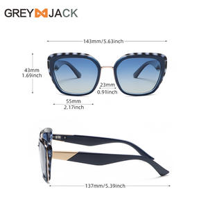 Gafas de Sol para Mujer Grey Jack, Estampado de Leopardo, Marco de Aleación de Cobre TR90, Lentes Polarizadas TAC con Protección UV400, Estilo Moderno y Extragrandes - Product Image 2