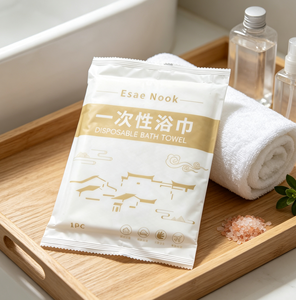 Toalla de Baño Desechable para <span class=keywords><strong>Hotel</strong></span> y Spa, Toalla de Baño Desechable para <span class=keywords><strong>Hotel</strong></span> Envasada Individualmente, Toalla de Ducha Grande de Un Solo Uso para Hostelería - Product Image 2