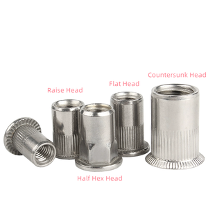 M3 M4 M5 M6 M8 M10 M12 1/4-20 Inox 304 Inserto roscado de acero inoxidable Tuerca de remache ciego de cabeza plana Tuerca de remache impermeable - Product Image 6