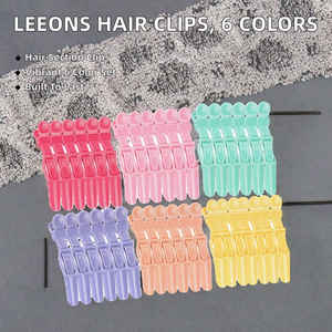 Pinzas para el Cabello Leeons con Diseño de Cocodrilo, 6 Colores, 11.5x3.5cm, Pinzas de Estilismo para Mujeres, Uso Comercial, 6 Piezas/Paquete - Product Image 2