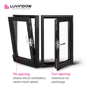 Fenêtre à ouverture basculante certifiée NFRC, cadre en aluminium, revêtement en poudre, rupture de pont thermique, économie d'énergie pour fenêtres de remplacement - Product Image 2