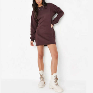 Nuovo Arrivo 2026: Abito in Felpa di Cotone per Donne, Vestito Casual Personalizzato con Maniche Lunghe e Dettagli Traforati - Product Image 3