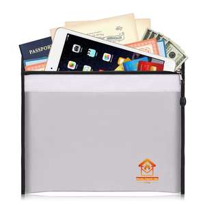 CUSTOM Premium Leather Storage <b>Bag</b> for <b>Documents</b> Money Non-Itchy Fireproof Secure Zipper Durable Fiberglass Coating Filing - Product Image 5